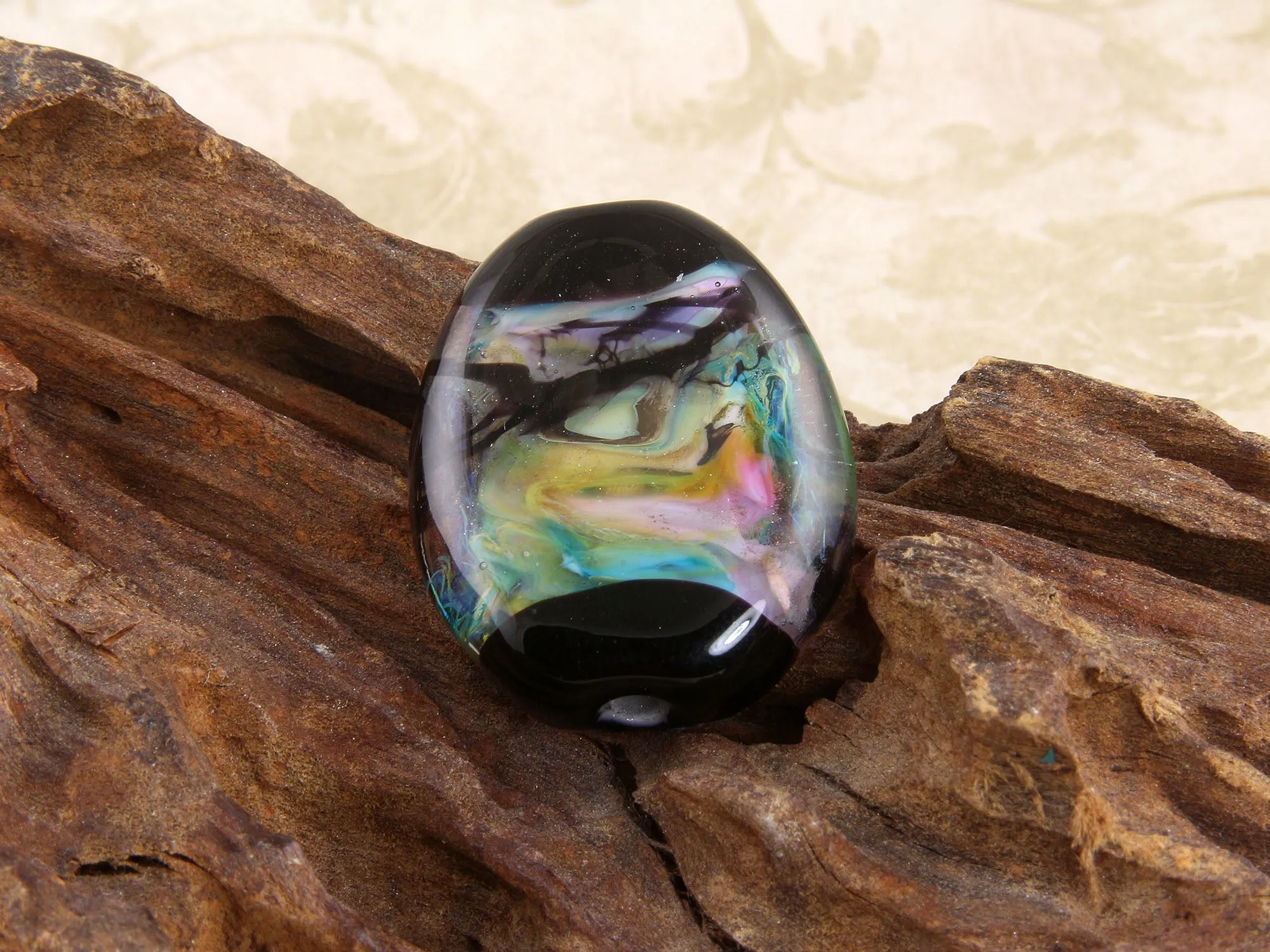 Pastel Abstract Lampwork Focal Bead SRA