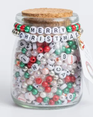 Peppermint and Pearl Christmas DIY Letter Bead Jar