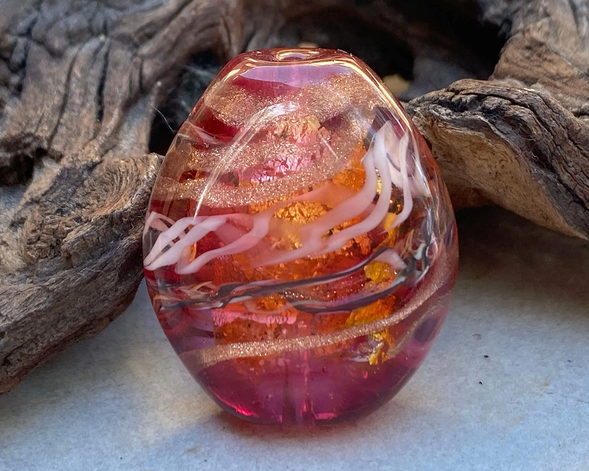 Pink Bling Lampwork Focal Bead SRA