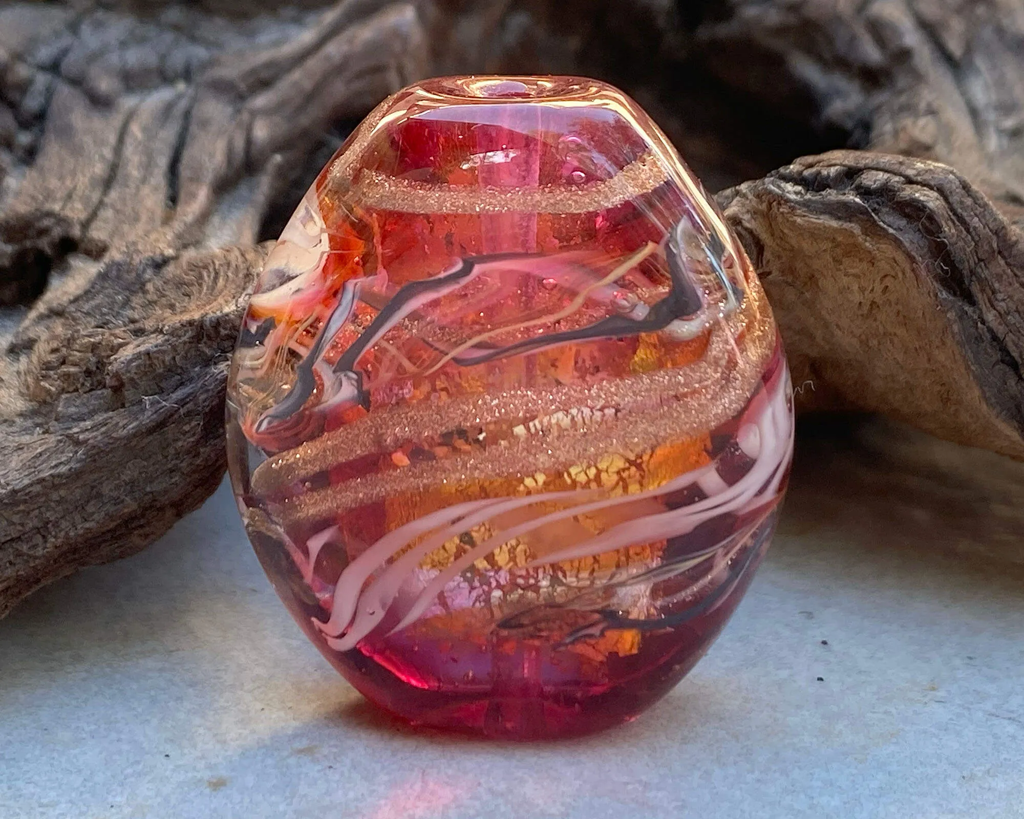 Pink Bling Lampwork Focal Bead SRA