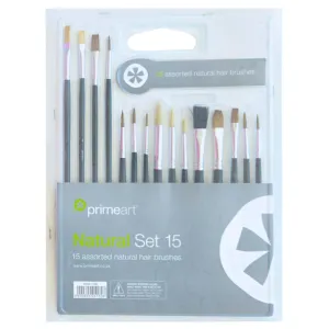 Prime Art Natural Brush Set 15pc