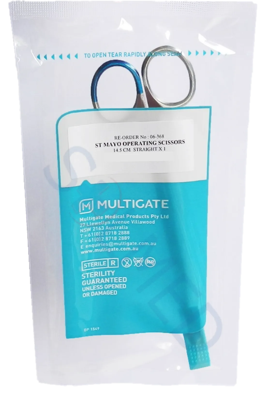 SCISSORS MAYO STERILE OPERATING 14.5CM STRAIGHT SHARP TYPE x 1