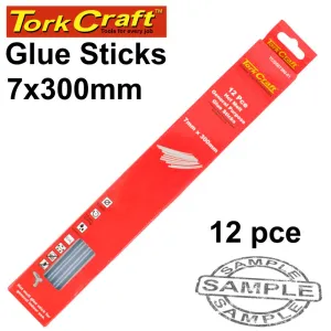TORK CRAFT GLUE STICK 07 X 300MM 12PC HOT MELT GEN. PURPOSE EVA 18000CPS TCGS07300-01