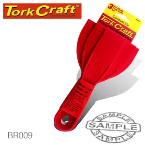 TORK CRAFT PUTTY KNIFE PLASTIC 3 PIECE SET 38 76 & 100mm 1.5'/3'/4' BR009
