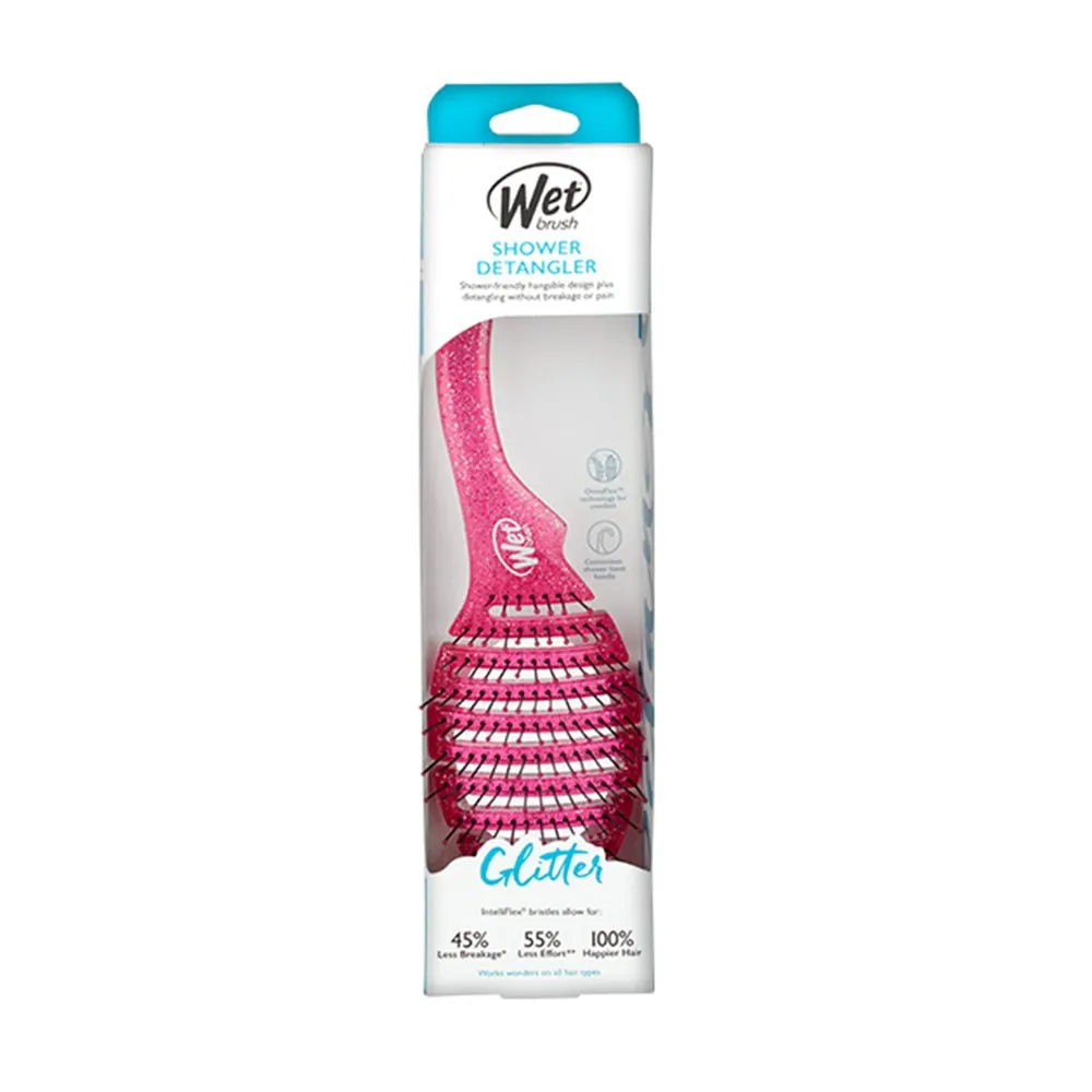 Wet Brush Shower Detangler Brush Glitter Pink
