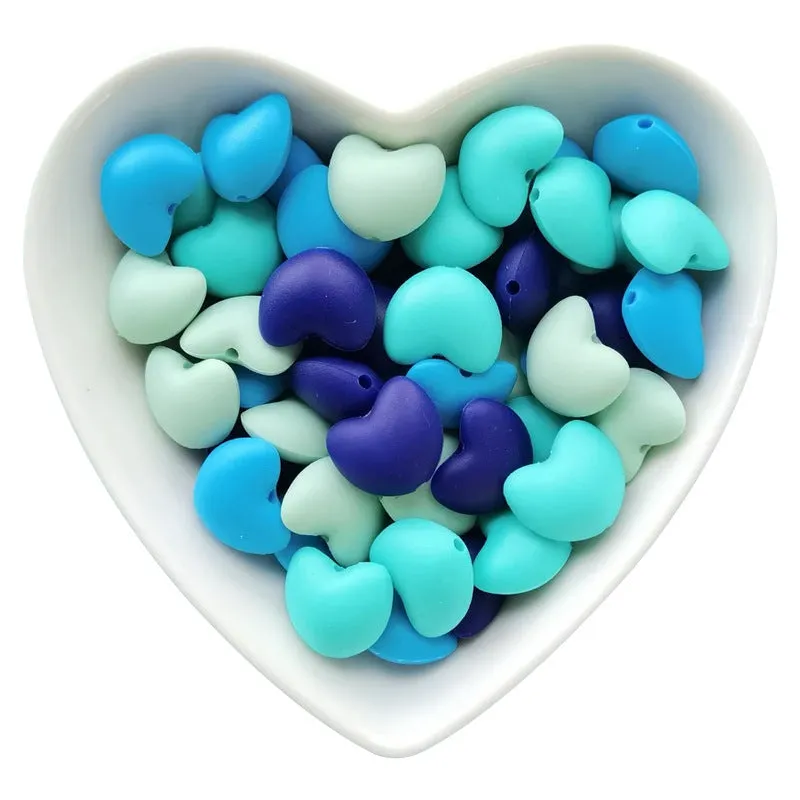 Wholesale 100PCS Love Heart Candy Silicone Beads