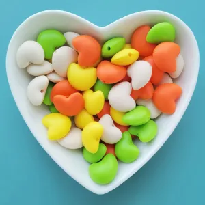 Wholesale 100PCS Love Heart Candy Silicone Beads