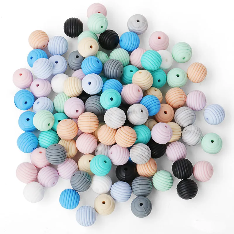 Wholesale 100PCS Ripple Silicone Beads