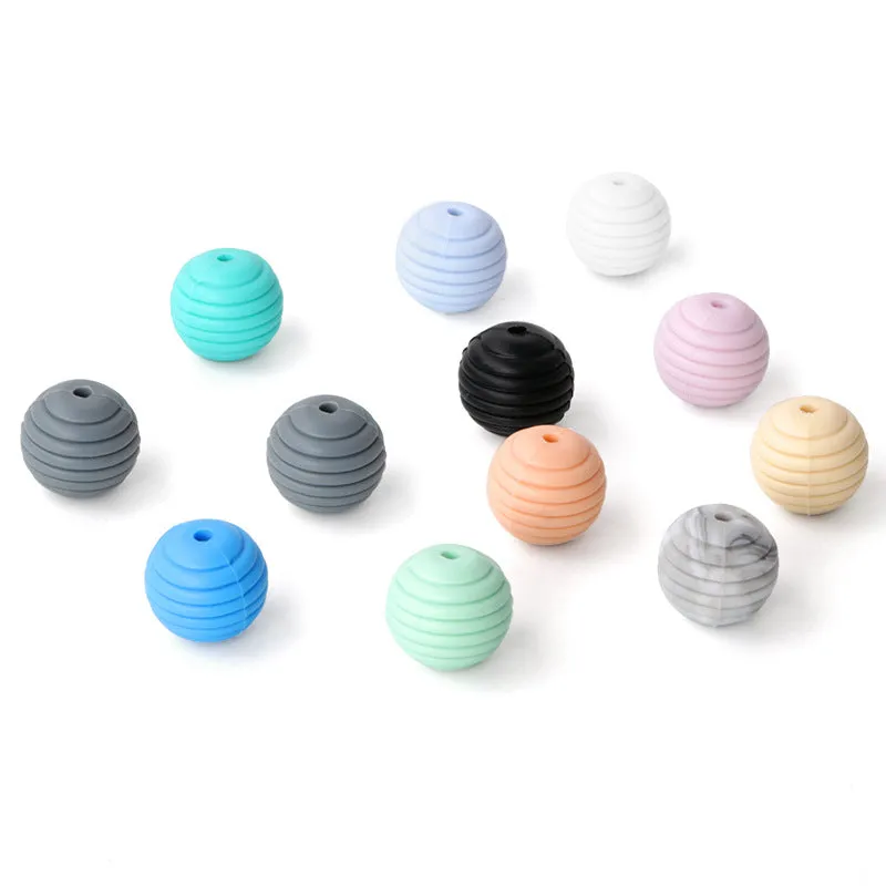 Wholesale 100PCS Ripple Silicone Beads