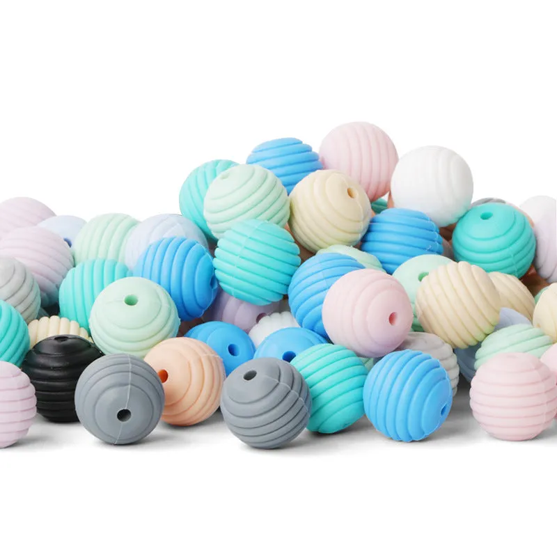 Wholesale 100PCS Ripple Silicone Beads