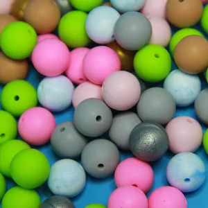 Wholesale 100pcs Silicone 15mm Candy Color Beads