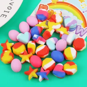 Wholesale 100pcs/pack Children's Jewelry Accessories Loose Beads Food Grade Special-shaped Silicone Beads