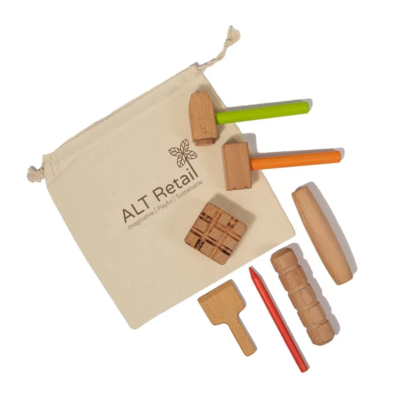 Wooden Stamping Kit for Play Dough