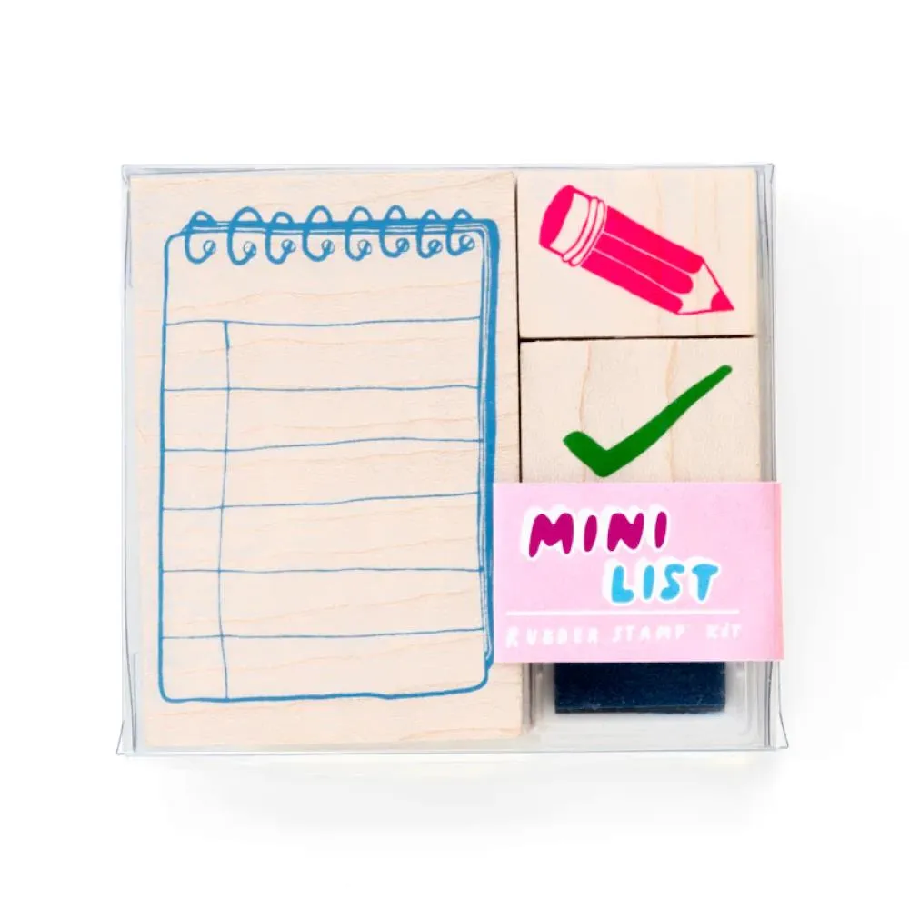 Yellow Owl Small Rubber Stamp Kit - Mini List
